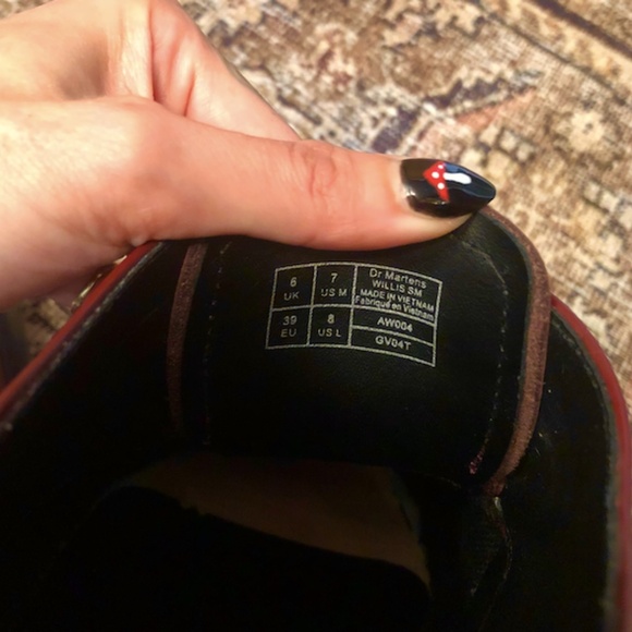 Dr Martens Oxblood Cherry Red Creepers Pointy Toe Oxfords Brogues Shoes size 8 - Picture 4 of 5